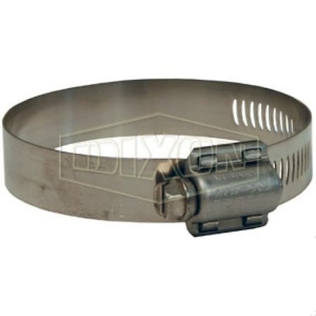 Dixon Aero-Seal Worm Gear Clamp, 1-20/64 to 2-16/64 in Clamp, SS Band, 410 SS Bolt, Domestic 20028